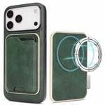 For iPhone 17 Pro Max Kalebol Slim MagSafe Ring Magnetic Card Bag Leather Phone Case(Green)