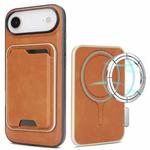 For iPhone 17 Air Kalebol Slim MagSafe Ring Magnetic Card Bag Leather Phone Case(Brown)