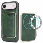 For iPhone 17 Air Kalebol Slim MagSafe Ring Magnetic Card Bag Leather Phone Case(Green)