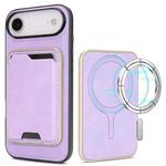 For iPhone 17 Air Kalebol Slim MagSafe Ring Magnetic Card Bag Leather Phone Case(Purple)