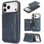 For iPhone 17 Pro Max Kalebol Strong MagSafe Magnetic Two-Fold Card Bag Leather Phone Case(Blue)