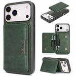 For iPhone 17 Pro Max Kalebol Strong MagSafe Magnetic Two-Fold Card Bag Leather Phone Case(Green)
