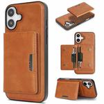 For iPhone 17 Kalebol Strong MagSafe Magnetic Two-Fold Card Bag Leather Phone Case(Brown)