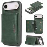 For iPhone 17 Air Kalebol Strong MagSafe Magnetic Two-Fold Card Bag Leather Phone Case(Green)