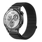 18mm Woven Nylon Hook And Loop Fastener Watch Band(Black)