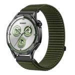 18mm Woven Nylon Hook And Loop Fastener Watch Band(Spruce Green)