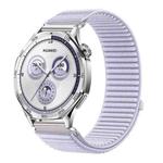 18mm Woven Nylon Hook And Loop Fastener Watch Band(Hyacinth Purple)