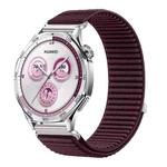 22mm Woven Nylon Hook And Loop Fastener Watch Band(Plum)