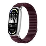 For Xiaomi Smart Band 10 / 9 / 8 Woven Nylon Hook And Loop Fastener Watch Band(Plum)