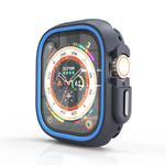For Apple Watch Ultra 49mm  Two-Color Half Wrap PC Protective Case(Blue)