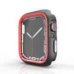 For Apple Watch 44mm / 45mm Two-Color Half Wrap PC Protective Case(Red)