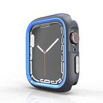 For Apple Watch 44mm / 45mm Two-Color Half Wrap PC Protective Case(Blue)