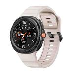 For Samsung Galaxy Watch 8 40mm / 44mm Wave Black Buckle Silicone Watch Band(Starlight)