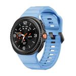 For Samsung Galaxy Watch 8 40mm / 44mm Wave Black Buckle Silicone Watch Band(Cloud Blue)