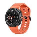 For Samsung Galaxy Watch 8 40mm / 44mm Wave Black Buckle Silicone Watch Band(Orange)
