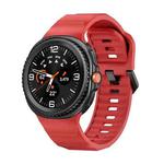 For Samsung Galaxy Watch 8 40mm / 44mm Wave Black Buckle Silicone Watch Band(Red)