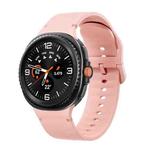 For Samsung Galaxy Watch 8 40mm / 44mm Solid Color Stitched Silicone Watch Band, Size:S(Pink)