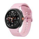 For Samsung Galaxy Watch 8 40mm / 44mm Solid Color Stitched Silicone Watch Band, Size:S(Light Pink)