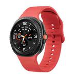 For Samsung Galaxy Watch 8 40mm / 44mm Solid Color Stitched Silicone Watch Band, Size:S(Red)