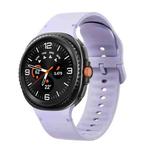 For Samsung Galaxy Watch 8 40mm / 44mm Solid Color Stitched Silicone Watch Band, Size:S(Official Purple)