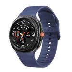 For Samsung Galaxy Watch 8 40mm / 44mm Solid Color Stitched Silicone Watch Band, Size:S(Midnight Blue)