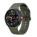 For Samsung Galaxy Watch 8 40mm / 44mm Solid Color Stitched Silicone Watch Band, Size:S(Army Green)
