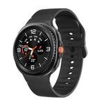 For Samsung Galaxy Watch 8 40mm / 44mm Solid Color Stitched Silicone Watch Band, Size:S(Black)