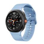 For Samsung Galaxy Watch 8 40mm / 44mm Solid Color Stitched Silicone Watch Band, Size:M(Light Blue)
