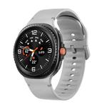 For Samsung Galaxy Watch 8 40mm / 44mm Solid Color Stitched Silicone Watch Band, Size:M(Gray)