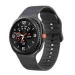 For Samsung Galaxy Watch 8 40mm / 44mm Solid Color Stitched Silicone Watch Band, Size:M(Dark Gray)