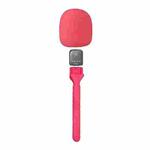 XWJ70 Portable Wireless Microphone Boom Professional Interview Recording Microphone Handheld Stick(Pink)