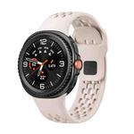 For Samsung Galaxy Watch 8 40mm / 44mm Hole Style Black Reverse Buckle Silicone Watch Band(Starlight)