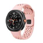 For Samsung Galaxy Watch 8 40mm / 44mm Hole Style Black Reverse Buckle Silicone Watch Band(Pink)