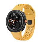 For Samsung Galaxy Watch 8 40mm / 44mm Hole Style Black Reverse Buckle Silicone Watch Band(Yellow)