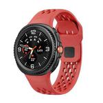 For Samsung Galaxy Watch 8 40mm / 44mm Hole Style Black Reverse Buckle Silicone Watch Band(Red)