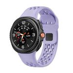 For Samsung Galaxy Watch 8 40mm / 44mm Hole Style Black Reverse Buckle Silicone Watch Band(Purple)