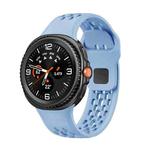 For Samsung Galaxy Watch 8 40mm / 44mm Hole Style Black Reverse Buckle Silicone Watch Band(Light Blue)