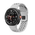 For Samsung Galaxy Watch 8 40mm / 44mm Hole Style Black Reverse Buckle Silicone Watch Band(Gray)