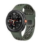 For Samsung Galaxy Watch 8 40mm / 44mm Hole Style Black Reverse Buckle Silicone Watch Band(Army Green)