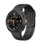 For Samsung Galaxy Watch 8 40mm / 44mm Hole Style Black Reverse Buckle Silicone Watch Band(Black)