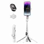 P07 Max Extendable Four-legged Stand Magnetic Phone Selfie Stick with Bluetooth Remote Control(White)