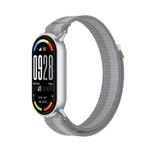 For Xiaomi Smart Band 10 / 9 / 8 Tail Style Nylon Hook And Loop Fastener Watch Band(Siver)