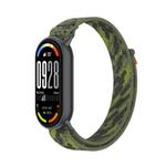For Xiaomi Smart Band 10 / 9 / 8 Tail Style Nylon Hook And Loop Fastener Watch Band(Camouflage Green)