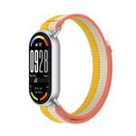 For Xiaomi Smart Band 10 / 9 / 8 Tail Style Nylon Hook And Loop Fastener Watch Band(Millet White)