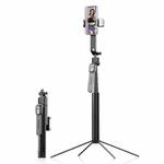 Q530TK Portable Metal Phone Stand Selfie Stick Expandable Auto Face Tracking Tripod with Single Fill Light