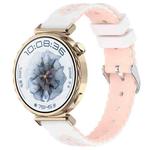 18mm Two Color Sunflower Silicone Watch Band(White Pink)