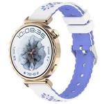 18mm Two Color Sunflower Silicone Watch Band(White Blue)