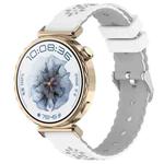 18mm Two Color Sunflower Silicone Watch Band(White Gray)
