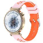 18mm Two Color Sunflower Silicone Watch Band(Pink Orange)