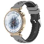 18mm Two Color Sunflower Silicone Watch Band(Gray Black)